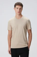 Bisiklet Yaka Bej T-Shirt Erkek