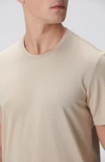 Bisiklet Yaka Bej T-Shirt Erkek - Görsel 6