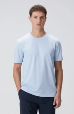 Bisiklet Yaka Açık Mavi T-Shirt Erkek