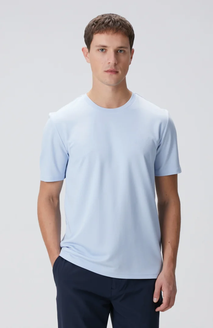 Bisiklet Yaka Açık Mavi T-Shirt Erkek - Görsel 1