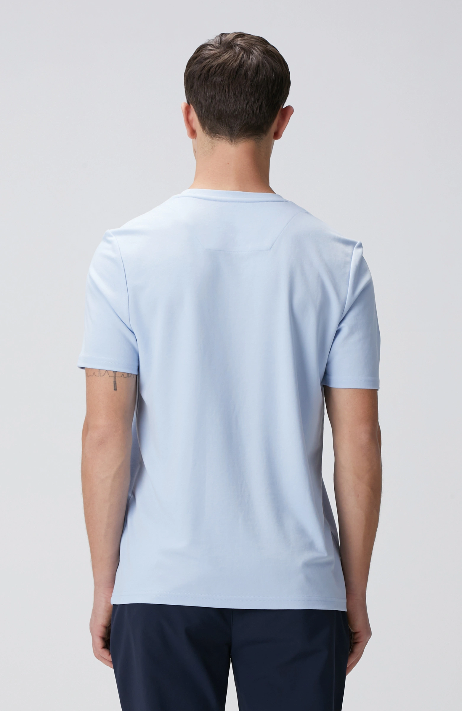 8683798803675_5 Bisiklet Yaka Açık Mavi T-Shirt Erkek - Görsel 2