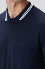 Polo Yaka Örme T-Shirt Siyah Erkek - Görsel 5