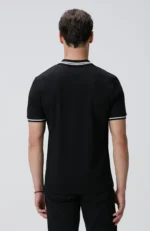 Polo Yaka Örme T-Shirt Siyah Erkek - Görsel 10