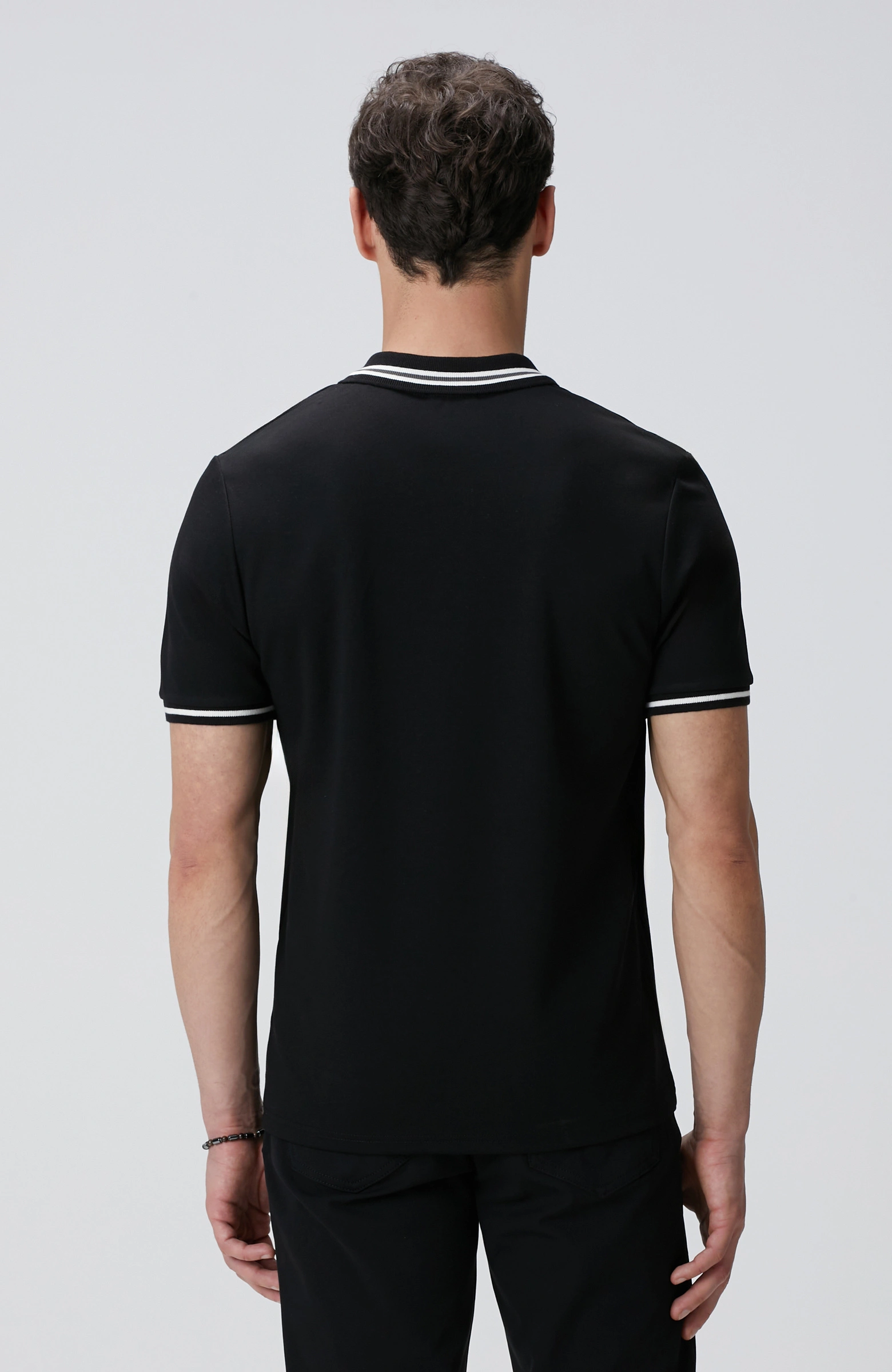 8683798804078_5 Polo Yaka Örme T-Shirt Siyah Erkek - Görsel 10